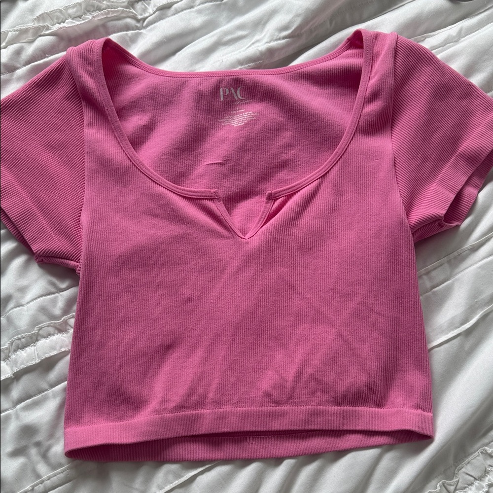 Pacsun Women's Pink Ribbed Crop Top
